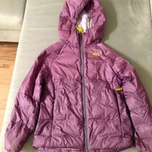 REI Lavender Hybrid Down Hooded Jacket XS Girls